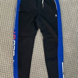 Ralph Lauren Black Sweat Pants with Blue Label Size Medium Men’s